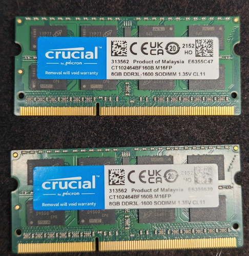 16gb crucial ddr3l 1600mhz - 16gb,