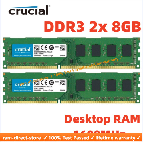 Crucial ddr3 1600mhz - 1600mhz, (2x